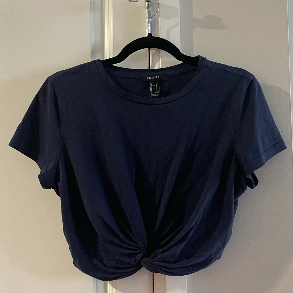 Navy Crop Top